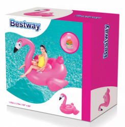 large 41108  SWIMMING FLOAT BESTWAY SUPERSIZED FLAMINGGO RIDER PEACH BALIDIVESHOP 5